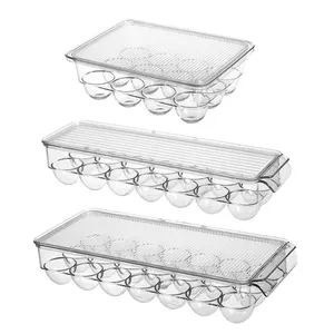 21 Grids Refrigerator Organizer Eggs Dispenser Fresh Preservation Egg Tray Containers Transparent Egg Storage Box