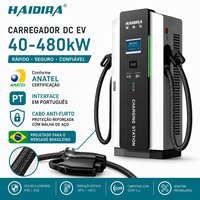 Station de recharge rapide pour véhicules électriques au Brésil, 40 kW-480 kW, DC, conforme à la norme ANATEL, connecteur double CCS2, câble antivol, chargeur OCPP