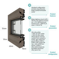 Ventanas Abatibles de Estilo Chino Antiguo SAYYAS, Decorativas, con Reducción de Ruido, Anti-Robo, Vidrio Personalizado