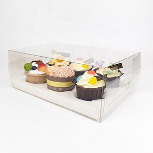 Boîte d'emballage en plastique transparent à <span class=keywords><strong>6</strong></span> compartiments pour cupcakes et muffins avec support d'insertion pour gâteaux et desserts - Product Image 3