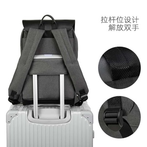 Modern Vintage Style Waterproof <b>Laptop</b> <b>Backpack</b> with Textile Material Protective Design for <b>Laptops</b> Black Color XINGYONZHE Brand - Product Image 3