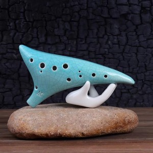 Flauta de cerámica afinada Alto C de 12 agujeros Instrumento musical étnico para principiantes Flauta de cerámica Fabricante al por mayor - Product Image 1