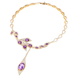 Symbole de l'éternité Collier améthyste en or italien 14K/18K Bijoux de luxe pour femmes Nouvelle Collection - Product Image 2