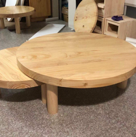 Table basse ronde en bois massif, style antique moderne et simple, petite taille, pour maison d'hôtes