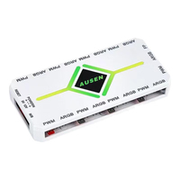 Contrôleur ARGB AUSEN pour ventilateur de boîtier d'ordinateur, contrôle de température PWM, éclairage synchrone 5V 3 broches, deux-en-un pour boîtier d'ordinateur