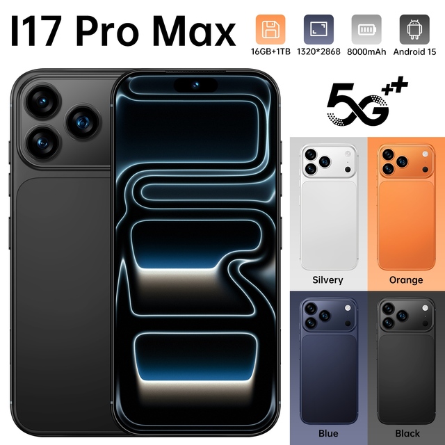 Luxury I17 Pro Max Unlocked Mobile Phone 16GB+1TB 10 Core 5G Global Version Dual SIM 8000mAh 108MP
