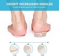 Semelles intérieures en silicone réglables pour talon, supports orthopédiques de la voûte plantaire, coussinets antidérapants, réutilisables et lavables pour les douleurs au talon