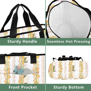 Hawaiian Flowers Design Polyester <b>Cooler</b> Tote <b>Backpack</b> Insulated Waterproof Thermal Custom Delivery <b>Backpack</b> with Handle - Product Image 5
