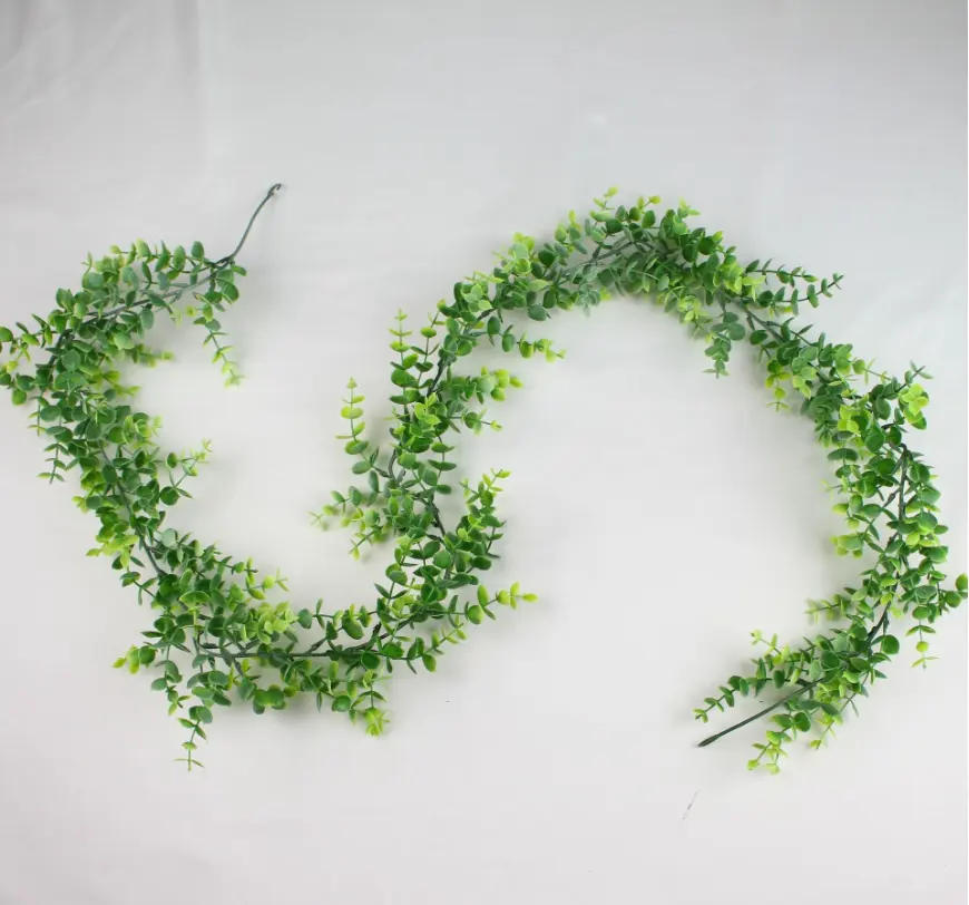 Toptan sıcak satış düğün duvara asılan bitki uzun yapay yapraklar yeşil garland ev bahçe dekorasyonu