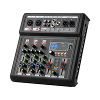 Mixer Audio 4 Saluran, Daya Kondensor 48V, Unit Pemutar MP3 USB Terintegrasi, Modifikasi OEM, Mixer DJ untuk Rekaman Studio Profesional