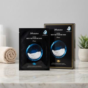 JMSOLUTION Active Birds Nest Moisture Prime Mask Cuidado DE LA PIEL coreano Venta caliente Juego de 10 piezas Mascarilla facial de colágeno Blanqueamiento de piel seca - Product Image 3