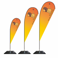 Bas prix volant plume larme publicité mâts de drapeau bannière de drapeau de plage