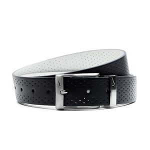 Click Pin <b>Buckle</b> Men's Cow Hide Leather <b>Belt</b> 3.5cm Width <b>Silver</b> <b>Buckle</b> Reversible Design Custom Logo - Product Image 1