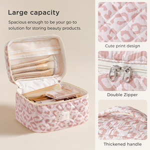 Bolsa de Cosméticos Acolchada Grande, Bolsa Organizadora de Artículos de Aseo para Viaje para Mujeres y Niñas, Linda Bolsa de Maquillaje de Algodón - Product Image 4