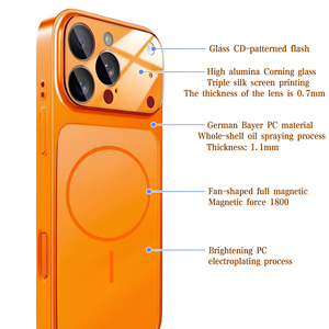 Coque de téléphone en <span class=keywords><strong>verre</strong></span> <span class=keywords><strong>trempé</strong></span> électroplaqué à double face magnétique et design personnalisé 2025 pour iPhone 17 Air - Product Image 2