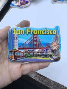 แม่เหล็กติดตู้เย็นเรซิ่นรูปทรงสี่เหลี่ยมแบบกำหนดเอง 3 มิติ สไตล์อาร์ตเดโค เป็นมิตรกับสิ่งแวดล้อม พร้อมภาพวาดชื่อดัง ของที่ระลึกตกแต่งบ้าน - Product Image 6