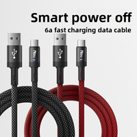 Cable de Datos USB-A a USB-C con Trenzado de Nailon, Carga Rápida 6A, 1M/1.5M para Tablet/Laptop con Apagado Automático, Venta al Por Mayor