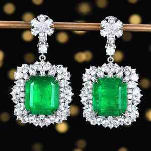 Bijoux de luxe SGARIT, émeraude naturelle 21,42 ct, boucles d'oreilles en diamant naturel, or 18 carats, certificat GUILD+NGTC - Product Image 1