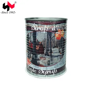 Customized Printing Empty Cans Manufacturer Maple Syrup Juice Coffee Tin Cans For Food Packaging