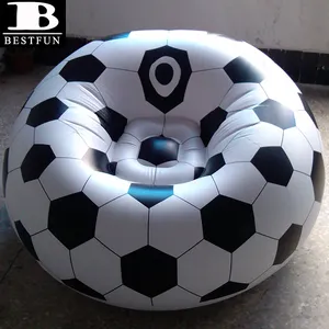 Özelleştirilmiş ağır hizmet tipi PVC şişme top sandalye futbol topu dayanıklı vinil havaya uçurmak futbol fasulye torbası tembel kanepe mobilya