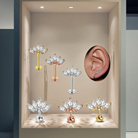 Marquis CZ Cartilage Boucle D'oreille En Acier Inoxydable Lotus Oreille Stud Anneaux Helix Piercing Dos Plat Boucle D'oreille De Mode Corps Bijoux