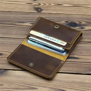 Hot Sale Retro Premium Leather Wallet Men's Card Holder Credit Bank Card Holder Coin Purse