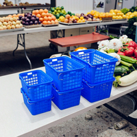 Grands bacs de rangement en maille perforée PE robustes, recyclables, empilables et emboîtables pour légumes, avec poignée en fer