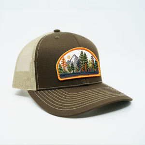 Gorras Trucker para Hombre con Logotipo Grande Bordado, Gorra Trucker Verde con Visera Curva Pequeña, Gorras de Malla Personalizadas con Logotipo - Product Image 3