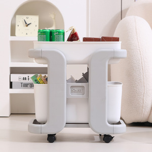 Storage Cart Multi Tier Movable Rack Grey Cream 20-35L For Kitchen Bathroom Living Room Snack Storage - Product Image 3