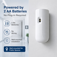 Dispensador de Aerosol Temporizado de Pared Blanco, con 2 Pilas AA, Ambientador con Sensor de Luz para Baños Públicos