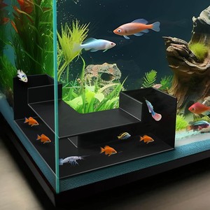 Aquarium Underground Tunnel Fish Tank Decoration Black ABS Modular Hiding Room For Fish And Shrimp - Product Image 1