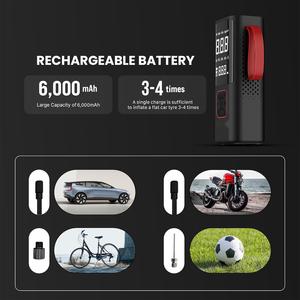 Dual-mục đích kỹ thuật số tự động xe máy nén khí 6000mAh 150PSI điện Tire Inflator - Product Image 3