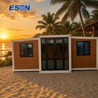 Maison extensible Yeson Elite en verre panoramique, showroom moderne portable, bureau modulaire préfabriqué pour événements créatifs