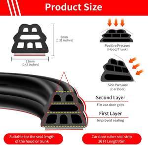מכונית דלת גומי דלת רצועה מזג אוויר פס נייר אוניברסלי דבק איטום רצועה עבור מכוניות טנדר rv טנדר - Product Image 2
