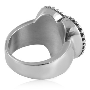 Heart Shape <b>Titanium</b> Steel <b>Ring</b> Men's Punk Style Stainless Steel Jewelry Gift 21021 - Product Image 2