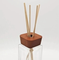 Flacon de parfum de luxe vide, de haute qualité, carré, avec bouchon en bois arabe, logo personnalisé, couleur bois naturel, origine Vietnam