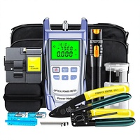 Kit d'outils fibre optique avec wattmètre optique VFL et cliveuse fibre pour test et installation FTTH