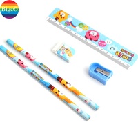 5 pièces fournitures scolaires avec crayon règle gomme articles retour à l'école ensemble de papeterie pour les enfants
