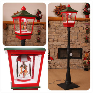 JYAO Snow Capped <strong>Light</strong> up <strong>Old</strong> Fashioned Christmas <strong>Street</strong> Lamp With Music - Product Image 4