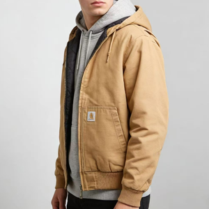 Vêtement de travail automobile Carhsaartt, manteau à capuche matelassé pour homme, vêtement de travail actif, col montant, fermeture éclair, hiver, <span class=keywords><strong>produit</strong></span> fini avec LOGO - Product Image 4