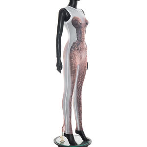 Viviblook D26JP045 Combinaison Femme Été Nouvelle Collection Sexy Moulante Imprimée Sans Manches Soirée Boîte de Nuit Une Pièce - Product Image 4