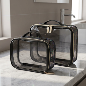 Set di due pezzi di borse e astucci per cosmetici per l'organizzazione e l'uso in viaggio - Product Image 2