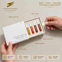 Boîte d'emballage personnalisée pour flacon de parfum vide avec insert en papier, coffret cadeau pour échantillons de parfum, provenant d'un fabricant d'emballages inodores
