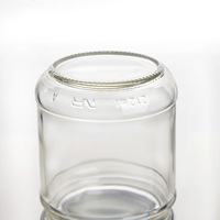 Usine en gros pas cher multifonctionnel rond Transparent large bouche 212ml bocal en verre récipient de stockage des aliments en verre avec couvercle