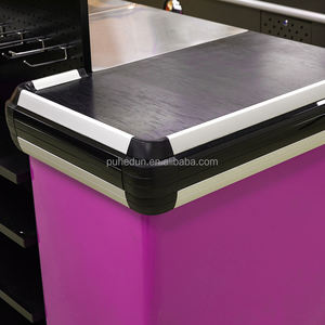 カスタマイズ可能なスーパーマーケットPOSキャッシュテーブルチェックデスクビルカウンターチェックアウトカウンターステンレス鋼金属レジスター - Product Image 4