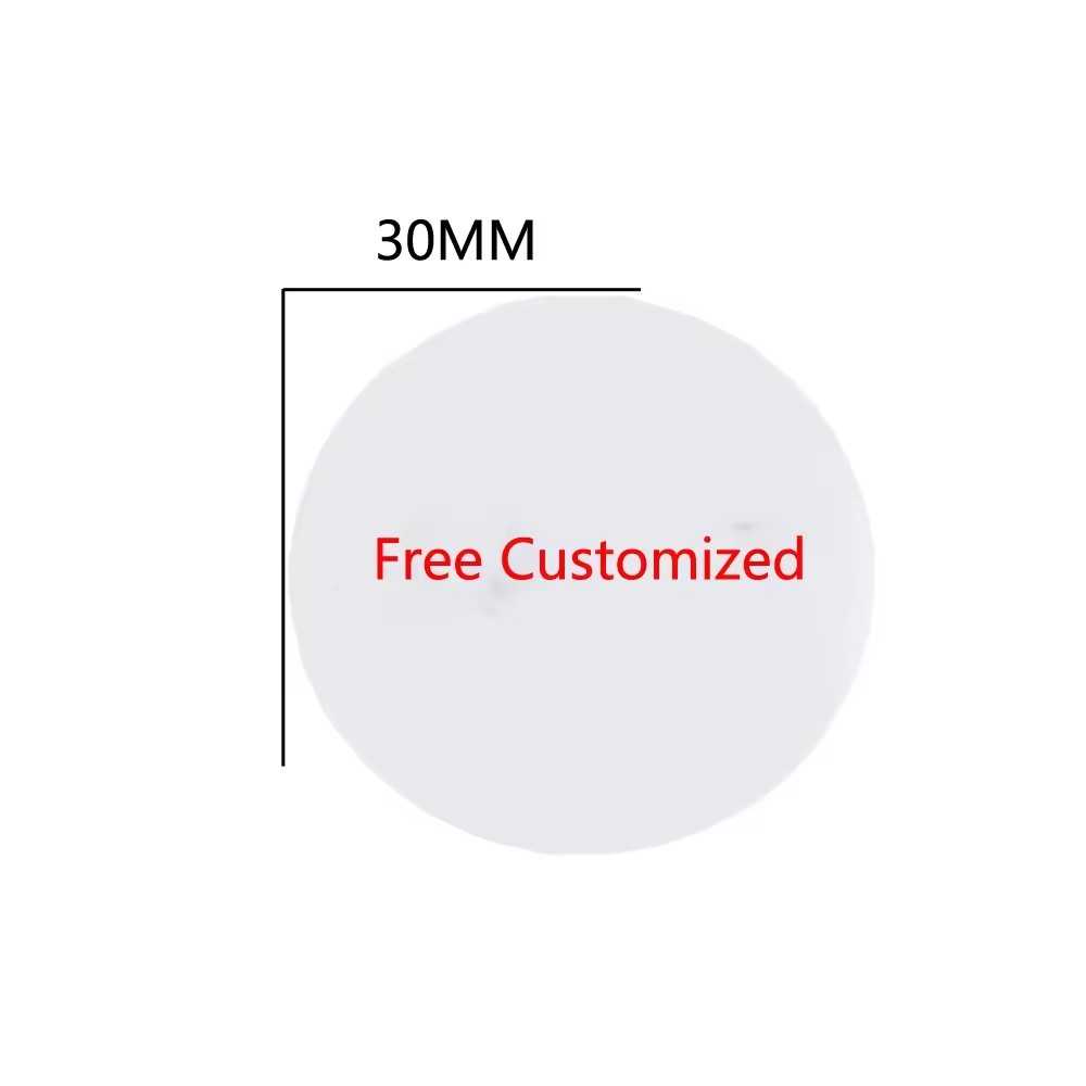 30mm rond plat blanc