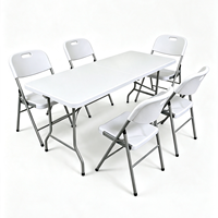 Table pliante en plastique portable, ensemble de table de camping, tables et chaises pour événements en plein air, fête, pique-nique