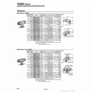นิวเมติก SMC นิวเมติกฟิตติ้งโลหะแบบสัมผัสเดียว KQB2T23-01S ชิ้นส่วนนิวเมติก - Product Image 1