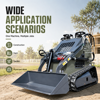 Mini-chargeuse sur chenilles Euro V haut de gamme FULCORE, capacité de levage nominale de 375 kg, pour vergers, fermes, jardins et aménagement paysager