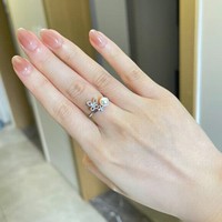 Bague en perle d'eau douce naturelle SHDIYAYUN, design exquis en forme de papillon, ouverture réglable, bijoux en perles, vente en gros